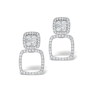 Athena Diamond Drop Earrings Multi Wear 0.96ct 18K White Gold - P3495