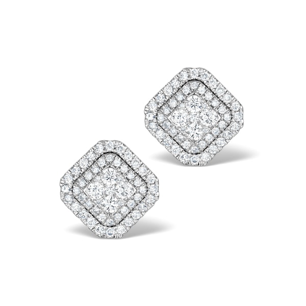 Athena Diamond Drop Earrings Multi Wear 1ct in 18K White Gold - P3496 - Image 2