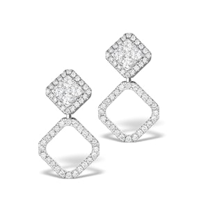 Athena Diamond Drop Earrings Multi Wear 1ct in 18K White Gold - P3496