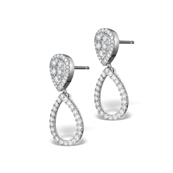 Athena Diamond Drop Earrings Multi Wear 0.90ct 18K White Gold - P3498 - Image 4