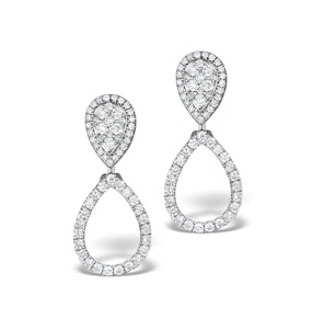 Athena Diamond Drop Earrings Multi Wear 0.90ct 18K White Gold - P3498
