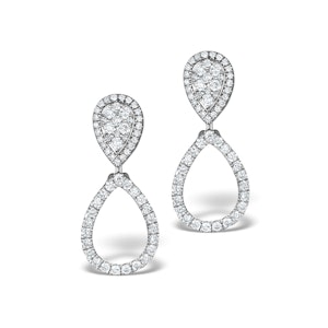 Athena Diamond Drop Earrings Multi Wear 0.90ct 18K White Gold - P3498