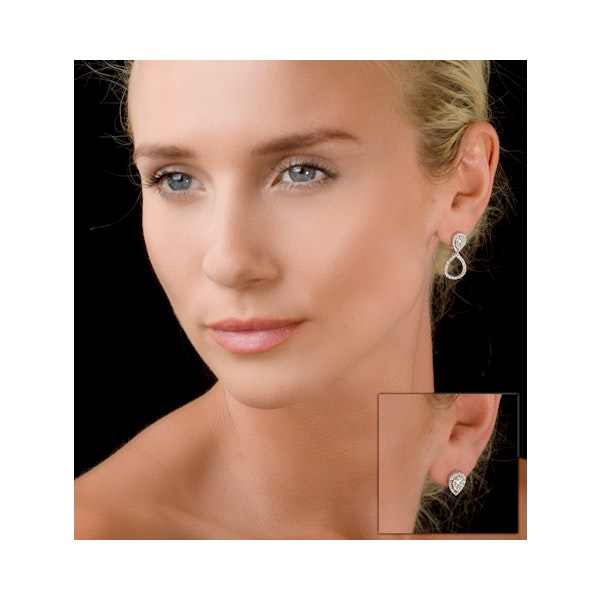 Athena Diamond Drop Earrings Multi Wear 0.90ct 18K White Gold - P3498 - Image 2