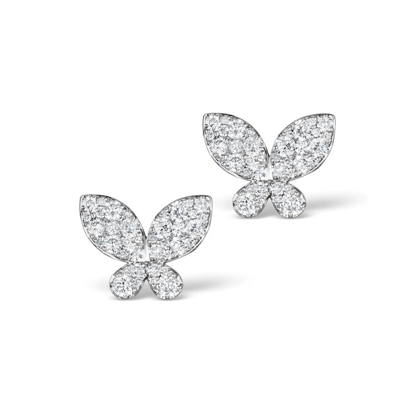 Athena Diamond Drop Butterfly Earrings Multi Wear 1.09ct 18KW Gold - Image 2