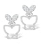 Athena Diamond Drop Butterfly Earrings Multi Wear 1.09ct 18KW Gold - image 1