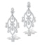 Diamond Pyrus Drop Chandelier Earrings 5ct in 18K White Gold P3402 - image 1