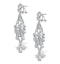 Diamond Pyrus Drop Chandelier Earrings 5ct in 18K White Gold P3402 - image 2