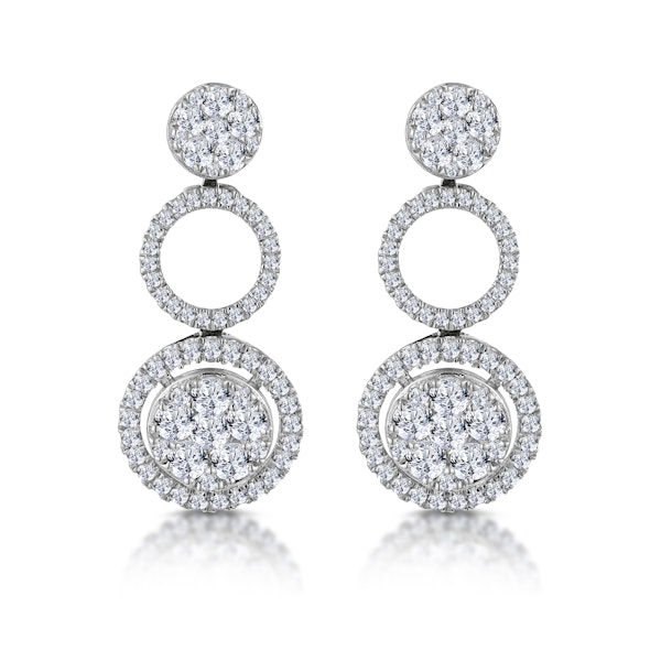 Athena Diamond Circle Multi Wear Earrings 1.3ct Set in 18K White Gold - Image 1