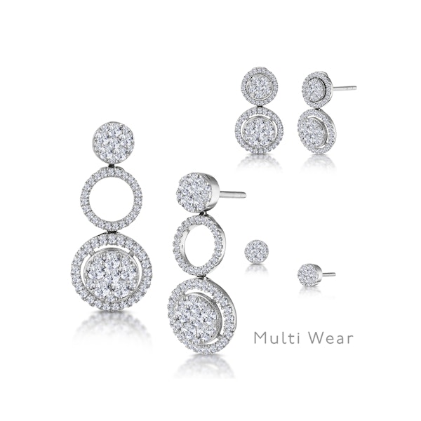 Athena Diamond Circle Multi Wear Earrings 1.3ct Set in 18K White Gold - Image 3