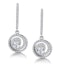 Diamond Swirl Drop Earrings 0.65ct Set in 18K White Gold - image 1