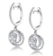Diamond Swirl Drop Earrings 0.65ct Set in 18K White Gold - image 3
