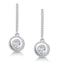 Diamond Swirl Drop Earrings 1.15ct Set in 18K White Gold - image 1