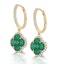Emerald 2.05ct And Diamond 18K Yellow Gold Alegria Earrings - image 2