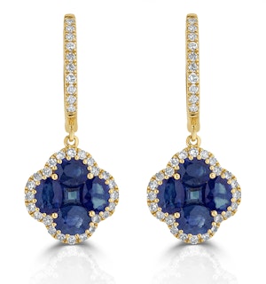 Sapphire 2.15ct And Diamond 18K Yellow Gold Alegria Earrings