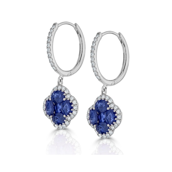 Sapphire 2.15ct And Diamond 18K White Gold Alegria Earrings - Image 2
