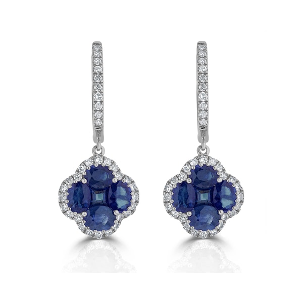 Sapphire 2.15ct And Diamond 18K White Gold Alegria Earrings - Image 1