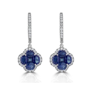 Sapphire 2.15ct And Diamond 18K White Gold Alegria Earrings