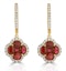 Ruby 2.42ct And Diamond 18K Yellow Gold Alegria Earrings - image 1