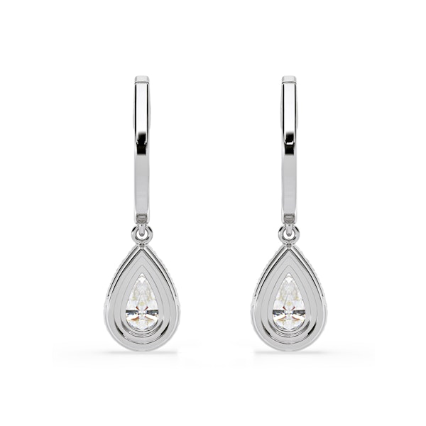 Diana Pear Lab Diamond Halo Drop Earrings 1.48ct in 18K White Gold F/VS1 - Image 5