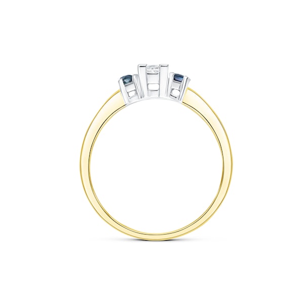 Lab Diamond 0.33ct And Sapphire 18K Gold Ring SIZES K and L - Image 2