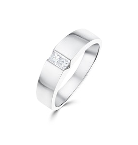 18K White Gold Diamond Ring 0.15ct SIZE L