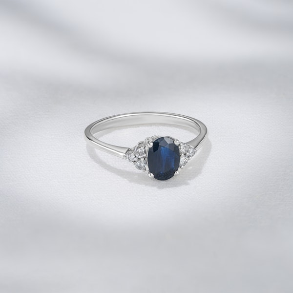 Sapphire 1.00ct And Diamond 18K White Gold Ring - Image 5