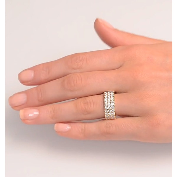 3 Row Diamond 1.50ct And 18K Gold Half Eternity Ring - N4490 - Image 3
