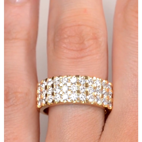 3 Row Diamond 1.50ct And 18K Gold Half Eternity Ring - N4490 - Image 4