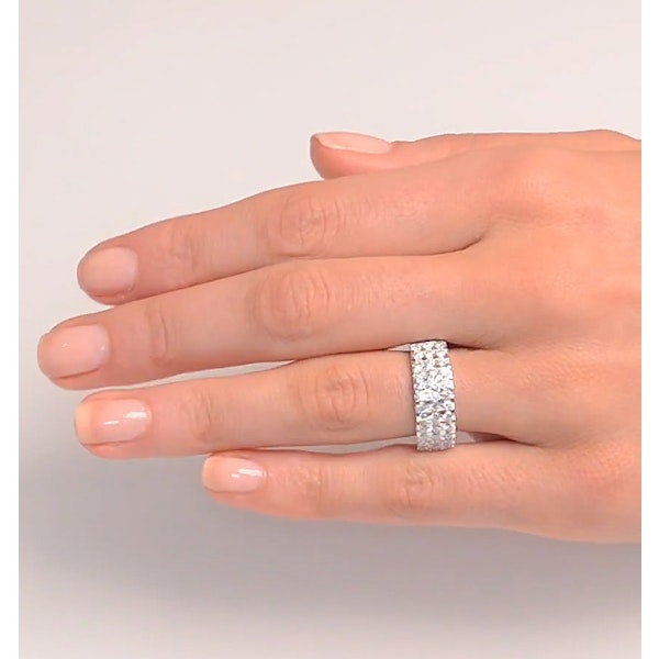 3 Row Diamond 1.50ct And 18K White Gold Half Eternity Ring - N4491 - Image 3