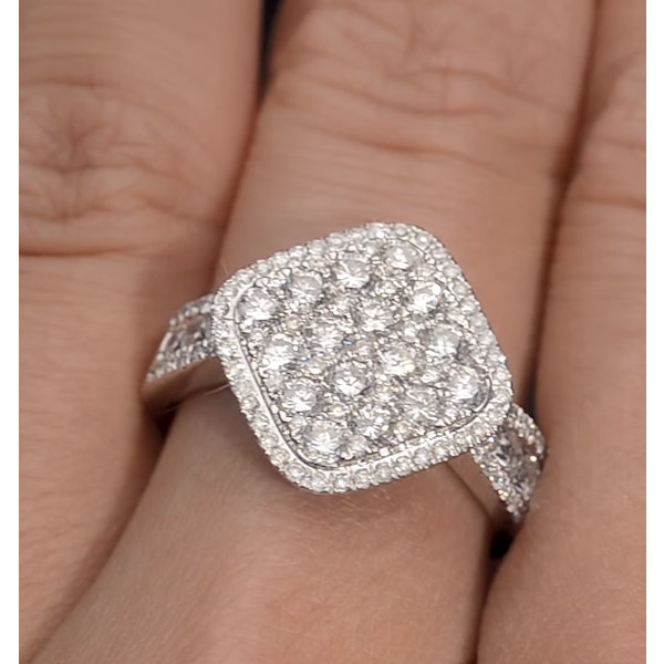 Diamond Galileo 1.75CT Side Stone Ring in 18K White Gold Ring - N4536Y - Image 4