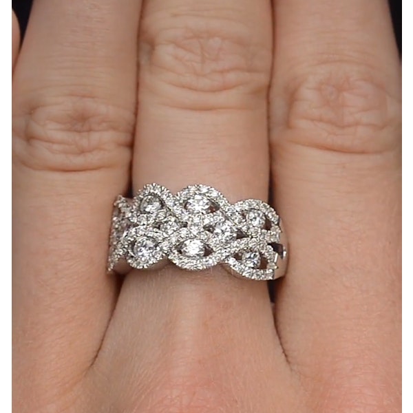Diamond Weave 18K White Gold Ring 1.20CT H/Si SIZE N.5 - Image 4