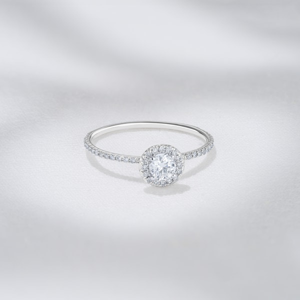 Ella Halo Lab Diamond Engagement Ring 0.55ct in 9K White Gold - Image 5