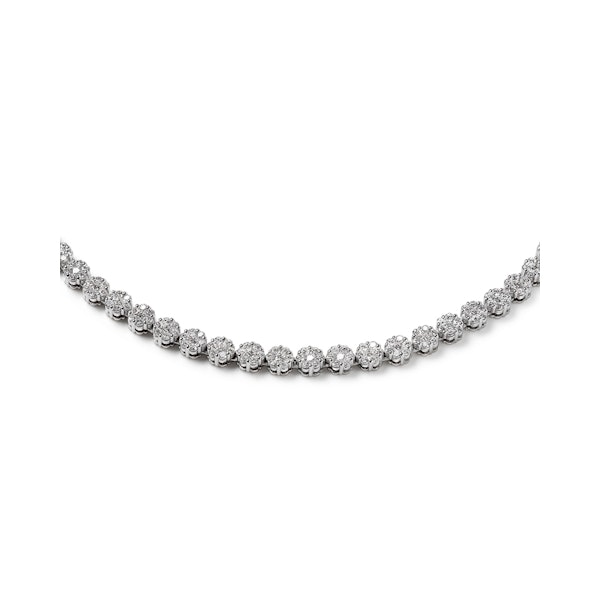 10.00ct Lab Diamond Cluster Tennis Necklace in 9K White Gold F/VS - Image 3