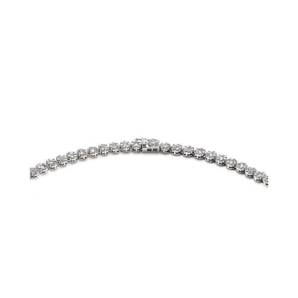 10.00ct Lab Diamond Cluster Tennis Necklace in 9K White Gold F/VS - Image 5