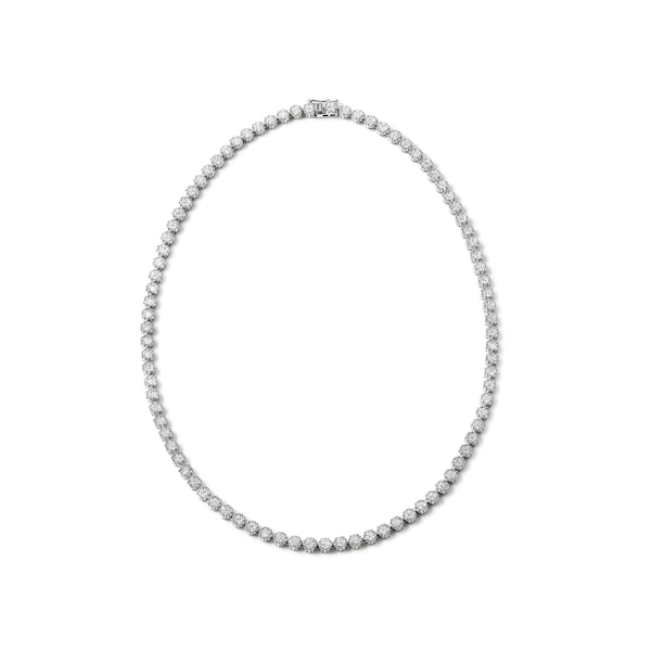 10.00ct Lab Diamond Cluster Tennis Necklace in 9K White Gold F/VS - Image 1