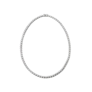 10.00ct Lab Diamond Cluster Tennis Necklace in 9K White Gold H/SI