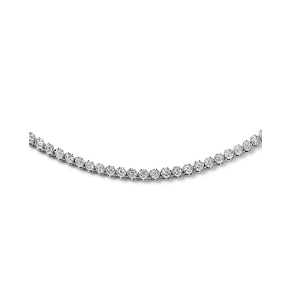 5.00ct Lab Diamond Cluster Tennis Necklace in 9K White Gold F/VS - Image 3