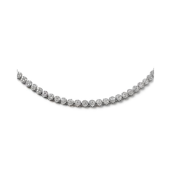 7.00ct Lab Diamond Cluster Tennis Necklace in 9K White Gold F/VS - Image 3