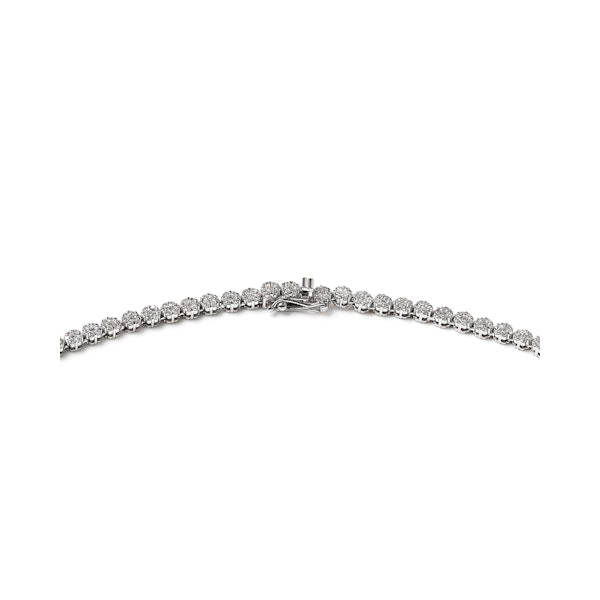 7.00ct Lab Diamond Cluster Tennis Necklace in 9K White Gold F/VS - Image 5
