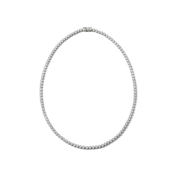 7.00ct Lab Diamond Cluster Tennis Necklace in 9K White Gold F/VS - Image 1