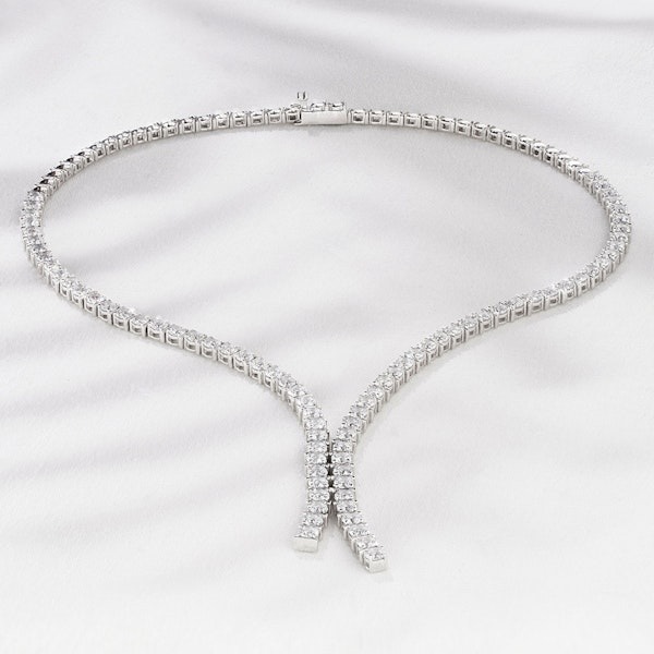 10.00ct Lab Diamond Drop Tennis Necklace in 9K White Gold F/VS - Image 7
