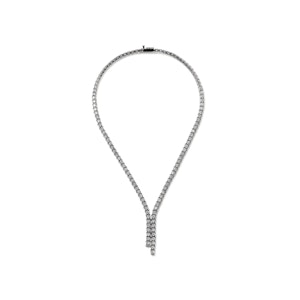 10.00ct Lab Diamond Drop Tennis Necklace in 9K White Gold F/VS