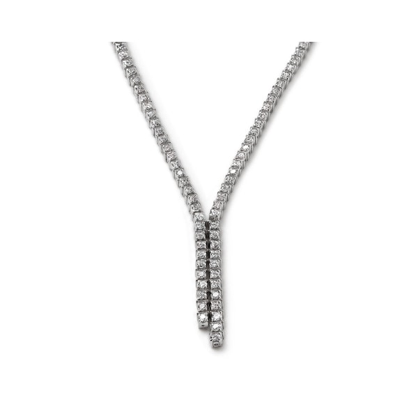3.00ct Lab Diamond Drop Tennis Necklace in 9K White Gold F/VS - Image 3