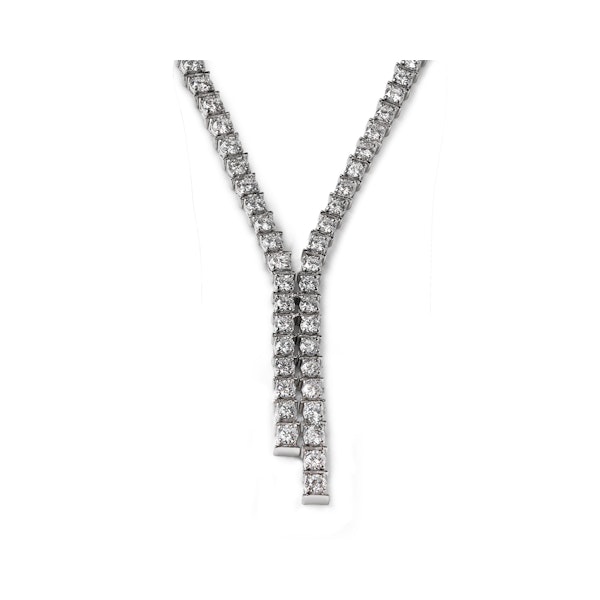 5.00ct Lab Diamond Drop Tennis Necklace in 9K White Gold F/VS - Image 3