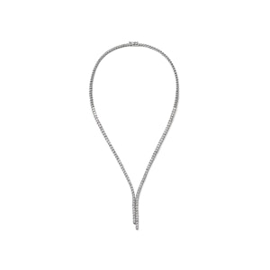 5.00ct Lab Diamond Drop Tennis Necklace in 9K White Gold F/VS