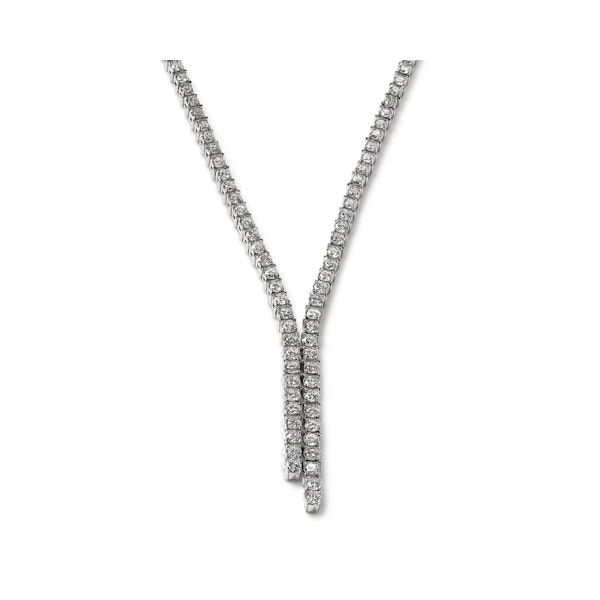 7.00ct Lab Diamond Drop Tennis Necklace in 9K White Gold F/VS - Image 3