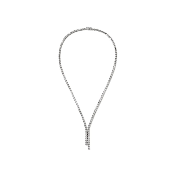 7.00ct Lab Diamond Drop Tennis Necklace in 9K White Gold F/VS - Image 1