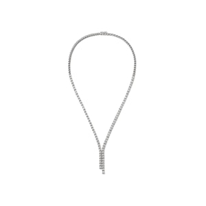 7.00ct Lab Diamond Drop Tennis Necklace in 9K White Gold F/VS