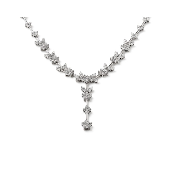 5.00ct Lab Diamond Flower Drop Necklace in 9K White Gold F/VS - Image 3