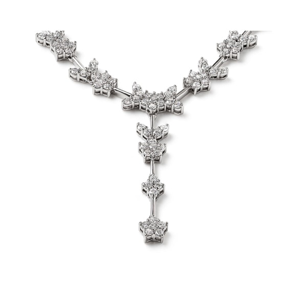 5.00ct Lab Diamond Flower Drop Necklace in 9K White Gold F/VS - Image 5